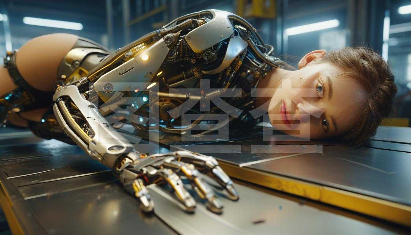 科幻工廠女機械人修復